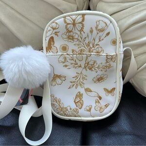 Golden Brown Butterflies and Floral Crossbody Bag Like Dreams: NWT